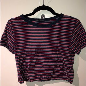 Stripped Cropped Brandy Melville T Shirt